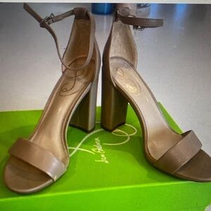 Sam Edelman Taupe Ankle Strap Heels